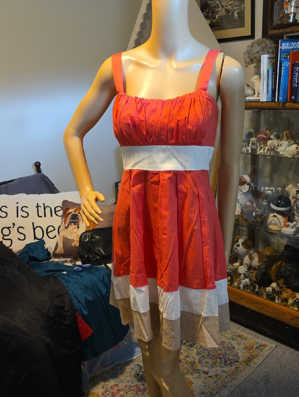 Trixxi Coral Sleeveless Cotton Blend Dress
